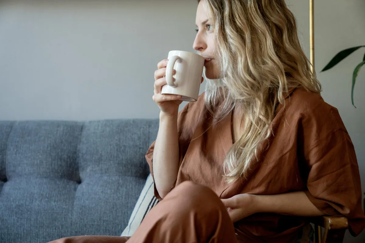 A peaceful morning routine setup with coffee in soft natural light